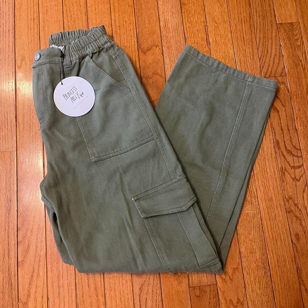 Princess Polly Women's Green and Khaki Trousers